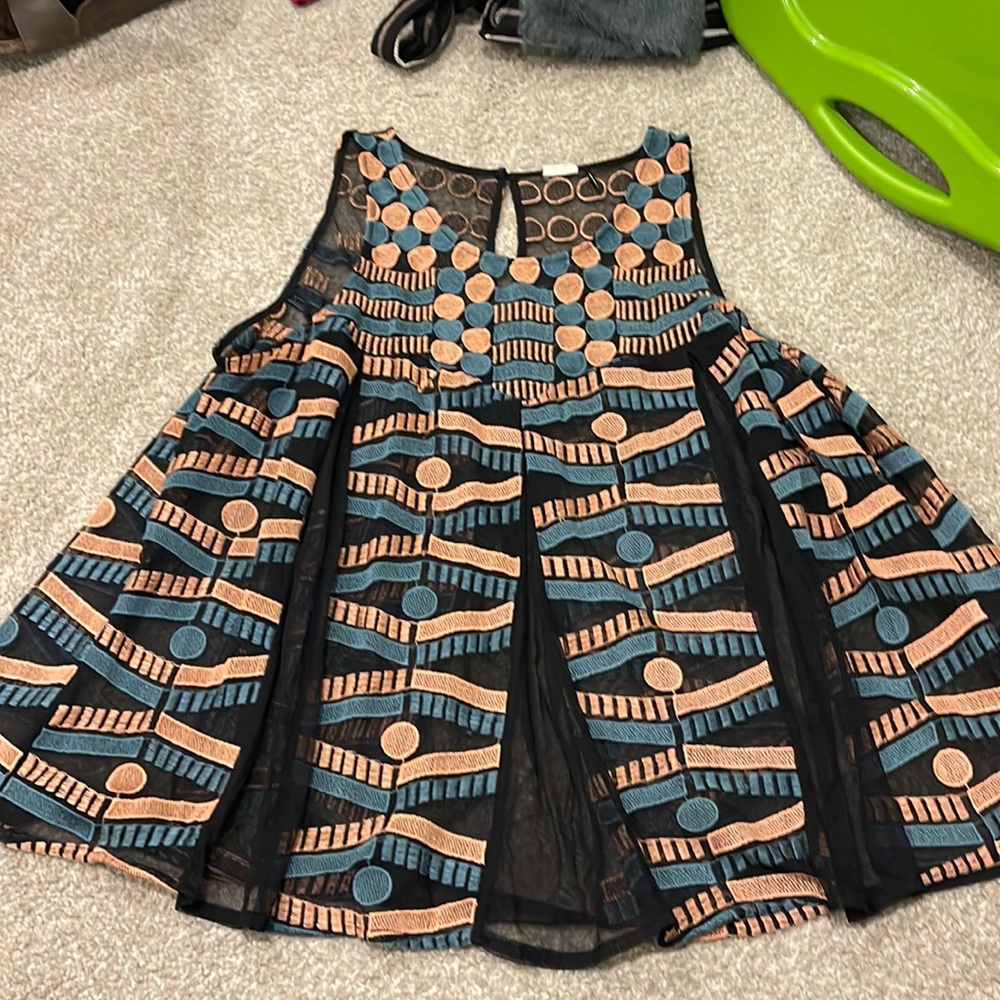 Tank top blouse embroidered shirt